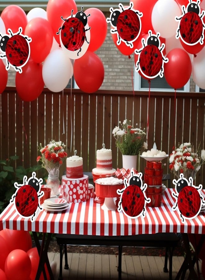 Amyhill 4 Pcs Ladybug Party Decorations Supplies 12 Inch Large Ladybug Honeycomb Centerpiece Birthday Party Decorations 3D Bug Decor Hanging Bug for Birthday Baby Shower Supplies - Image 5